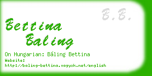 bettina baling business card