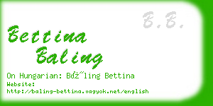 bettina baling business card